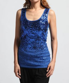 royal blue sequin top in Tops & Blouses