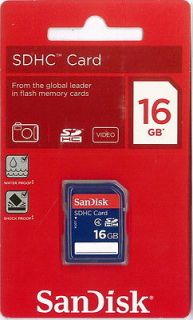 Brand New SanDisk 16gb SDHC Card, 16GB SD Card, SanDisk 16GB SD Memory