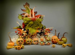  art doll handmade miniature food pumpkins artist Verona Barrella