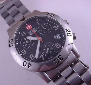 Wenger Chronograph Commando Military Watch 79106 All Stainless Steel