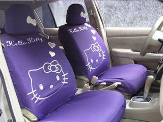 HelloKitty Car Front Rear Seat Cover Accessories Back Cushion Purple 