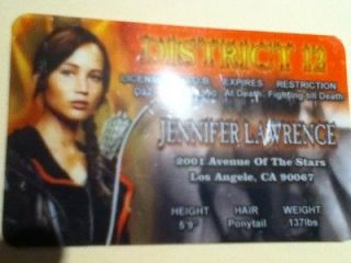 id card of District 12 The Hunger Games KATNISS EVERDEEN w/ Jennifer 
