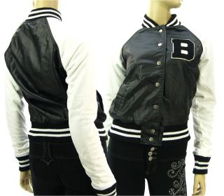   Baseball jacket Faux Leather Patch Letter B Varsity Letterman Casual