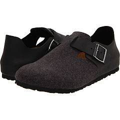 BIRKENSTOCK Mens London Casual Shoes Anthracite/Bla​ck Wool Oiled 