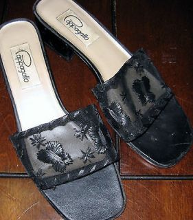 Cappagallo Dressy Black Low heel SW Buzz Fabric Upper clog Sandal 9N 