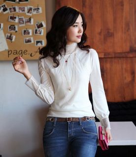 Petites lace turtleneck knit tops Winter blouses shirts knitwear w1222 