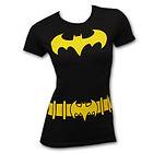 Batman Batgirl Costume Black Juniors Graphic Tee Shirt