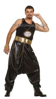 80s MC Hammer Hip Hop Rapper Fancy Dress Pants & Clock