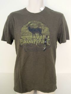   Mens Dk Green BR Travel & Safari Graphic T shirt S,M,L,XL NWT