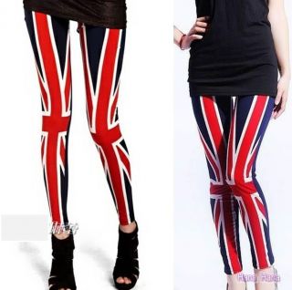 Blue London Womens 2012 Olympics British Flag Leggings Tights Pants UK 