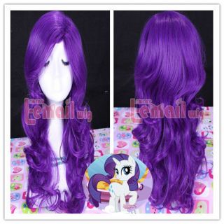 50 long purple My Little Pony Rarity wavy Cosplay wig CB27+a free wig 