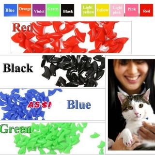 20PCS Soft Nail Caps For Cat Paw Pet Claws with FREE Super Adhesive 