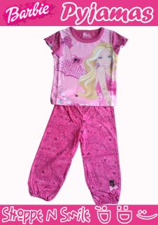   Girls Pink Barbie Pyjama Set Pyjamas Nightwear Nightdress PJs Pajamas