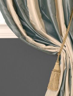 Nob Hills Designer Silk Taffeta Stripe Curtains & Drapes