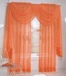 orange sheer curtains in Curtains, Drapes & Valances