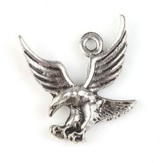   Charms Flying Eagle Animal Vintage Silvery Plated Alloy Pendants