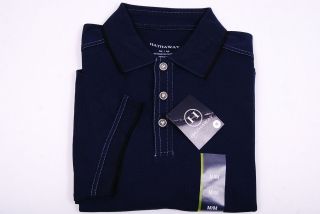 New Hathaway Short Sleeve Casual Polo Shirt for Men in Navy