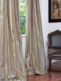 Providence Designer Silk Taffeta Stripe Curtains & Drapes