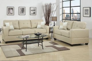 Sofas w Loveseat Couch Bonded Leather Match Living Room Modern Sale 