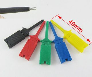 10 pcs 5 colors Grabbers Probes SMT IC Hook Test Clip Flat Small Size 