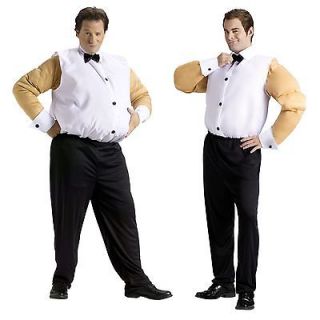   Costume Fat Suit Fake Boobs Tearaway Shirt Waiter Padded Chest NEW