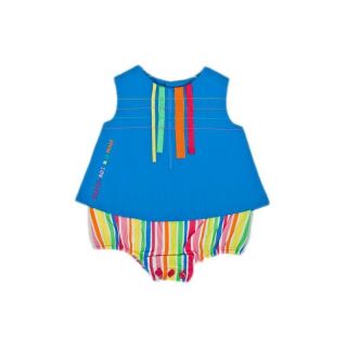AGATHA RUIZ DE LA PRADA Stripes girls suit outfit set baby (blue 