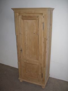 Quality Tall Thin Columned 1 Door Antique Pine Kitchen Cupboard