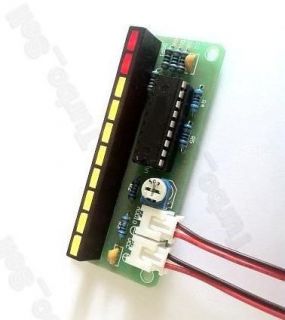Slim 10 LED Mono Dot / Bar VU Meter ASSEMBLED for audio amplifier 