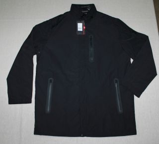 NWT TUMI T TECH MENS WATER RESISTANT JACKET WITH HIDDEN HOOD   BLACK 
