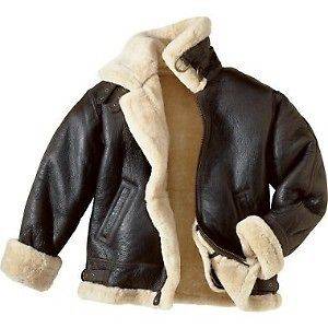 Original Shearling Leather Bomber Vintage Jacket Size S