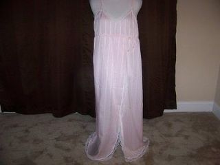 Vintage Givenchy Intimite Pink Nightgown Pink with Lace Trim Size 