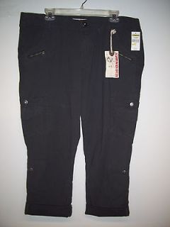 UNIONBAY CARGO CROPPED PANTS WITH ZIPPERS IN DARK GRAY SIZE17 JUNIORS 