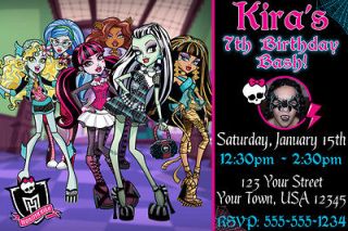 Printed Monster High Birthday Invitations Dead Tired, Spa & Dawn of 