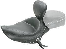   Wide Studded Solo Seat w/ backrest for 2004 2012 Harley Sportster 4.5g