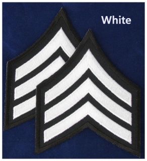 Police Sergeant Stripes (3 wide) White with black backing