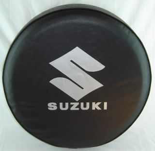   ABC Series   SUZUKI Silver Metallic logo Tire Cover HD Tuxedo Black