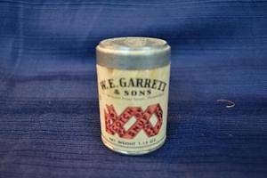 Vintage W.E. GARRETT & SONS Snuff Can