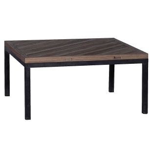 Baron Rustic Reclaimed Wood Iron Square Coffee Table