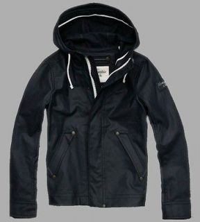 Abercrombie & Fitch Mens Waterproof Hooded Rubber Jacket   L