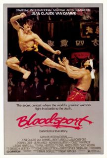 Bloodsport movie POSTER 27x40 1988 Jean Claude Van Damme Leah Ayres 