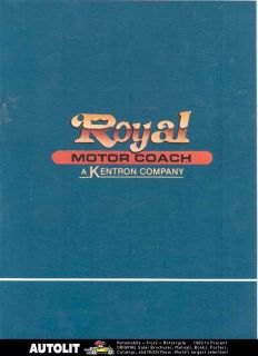 1988 Royal Baron Motorhome Bus Brochure Prevost Eagle
