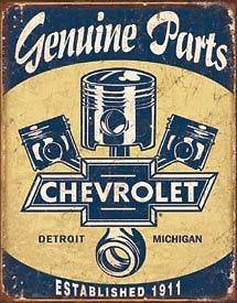 Classic Chevrolet Car ad Tin Sign Advertising Chevy Parts Automobile 