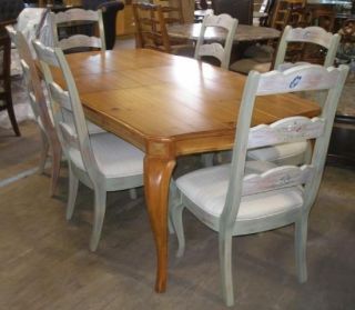   Furniture Bridgehampton Dining Table & Hand Painted Chairs Set