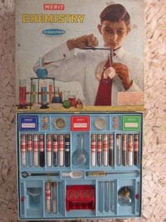   1960s Rare Complete Merit Chemistry Set Boxed Set no 2 Great Item