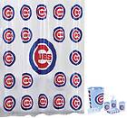 Chicago CUBS MLB 7pc Frosty Bathroom Shower Curtain Set