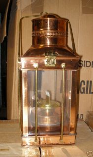 Vintage Decor. Copper Ships Cargo Oil Lamp Or Lantern