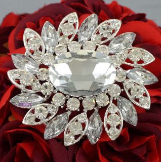   Rhinestone Crystal Flower Fashion Charming Brooch Pin Wedding Bridal