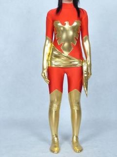 Spandex lycra zentai superhero halloween costume red phoenix size S 