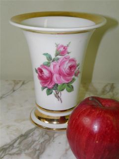 Antique Vintage MEISSEN Porcelain Floral Roses VASE Germany