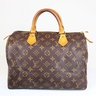 Auth Louis Vuitton Speedy30 Brown Monogram Boston Hand Bag #9788